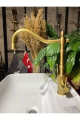 Arıtmalı Mutfak Bataryası Mat Gold Arıtıcılı Musluk Fırçalanmış Mat Altın Arıtmalı Batarya
