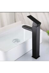 Çanak Lavabo Bataryası Siyah Lavabo Musluğu Mat Siyah Kare Çanak Bataryası