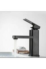 Siyah Lavabo Bataryası Mat Siyah Kare Banyo Musluğu Modern Tasarım
