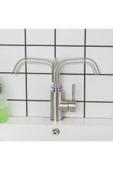 Lavabo Bataryası Mat Krom Lavabo Musluğu Fırçalanmış Mat Krom Nikel Renk