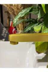 Mat Gold Lavabo Bataryası Dokunmatik Tasarım Mat Altın Lavabo Musluğu Fırçalanmış Altın Renk