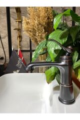 Siyah Lavabo Bataryası Vintage Lavabo Musluğu Mat Siyah Banyo Musluk Country Tasarım