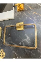Mat Gold Havluluk Antik Gold Kare Havluluk Pirinç Malzeme Antik Eskitme Banyo Aksesuar
