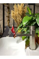 Lavabo Bataryası Inox Renk Banyo Lavabo Bataryası Lavabo Musluğu Leke Iz Tutmayan Renk