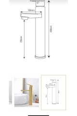 Gold Çanak Lavabo Bataryası Mat Gold Lavabo Bataryası Mat Altın Çanak Lavabo Musluğu Fırçalanmış