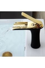 Siyah Gold Şelale Lavabo Bataryası