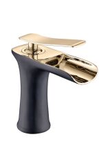 Siyah Gold Şelale Lavabo Bataryası