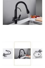 Siyah Spiralli Arıtmalı Mutfak Bataryası Mat Siyah Arıtıcılı Evye Musluğu Luxury Design