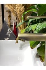 Mat Gold Lavabo Bataryası Antik Lavabo Bataryası Altın Lavabo Musluğu Fırçalanmış Mat Altın Batarya