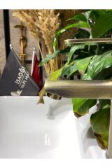 Mat Gold Lavabo Bataryası Antik Lavabo Bataryası Altın Lavabo Musluğu Fırçalanmış Mat Altın Batarya