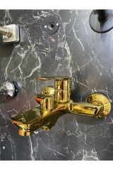 Altın Duş Seti Gold Duş Sistemi Vintage Model Gold Duş Başlığı Country Premium Model Batarya Dahil