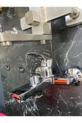 Duş Seti Tepe Yağmurlama Duş Sistemi Banyo Bataryası Dahil Set Robot Duş Seti Gümüş Renk Premium Set
