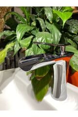 Şelale Lavabo Bataryası Gümüş Renk Lavabo Musluğu Şelale Lavabo Musluk 5 Yıl Garantili