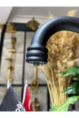 Siyah Arıtmalı Mutfak Bataryası Mat Siyah Arıtıcılı Musluk Siyah Rustik Batarya Siyah 3 Yollu Musluk