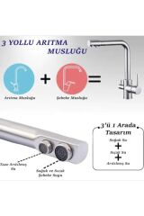 Arıtma Çıkışlı 3 Yollu Evye Bataryası