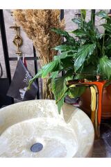 Parlak Gold Şelale Çanak Lavabo Bataryası Altın Şelale Çanak Bataryası Gold Lavabo Bataryası