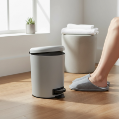 Antrasit Gri Çöp Kovası Paslanmaz Çelik Yavaş Kapanan Gri Çöp Kovası