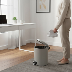 Antrasit Gri Çöp Kovası Paslanmaz Çelik Yavaş Kapanan Gri Çöp Kovası