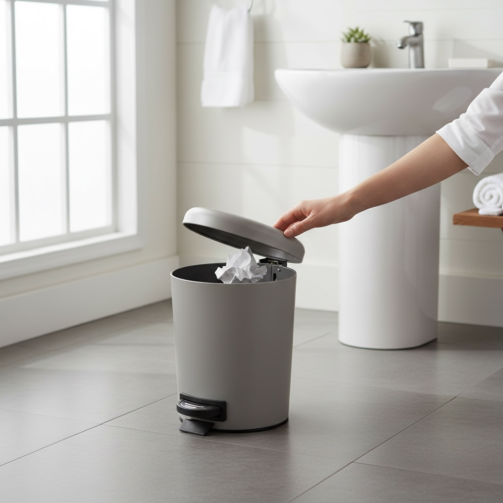 Antrasit Gri Çöp Kovası Paslanmaz Çelik Yavaş Kapanan Gri Çöp Kovası