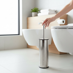 Klozet Fırçası Antibakteriyel Tuvalet Fırçası Silver Gümüş Renk Paslanmaz Çelik