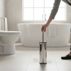 Klozet Fırçası Antibakteriyel Tuvalet Fırçası Silver Gümüş Renk Paslanmaz Çelik