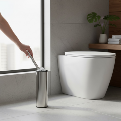 Klozet Fırçası Antibakteriyel Tuvalet Fırçası Silver Gümüş Renk Paslanmaz Çelik