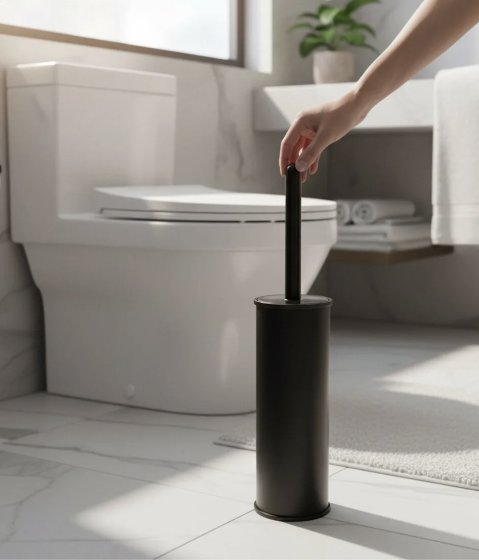 Mat Siyah Tuvalet Fırçası Antibakteriyel Banyo Klozet Fırçası Mat Siyas Paslanmaz Çelik
