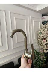 Antik Gold Diamond Design Lavabo Bataryası Eskitme Lavabo Bataryası