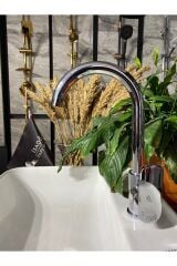 Krom Gümüş Diamond Design Mutfak Bataryası Evye Musluğu Mutfak Musluğu