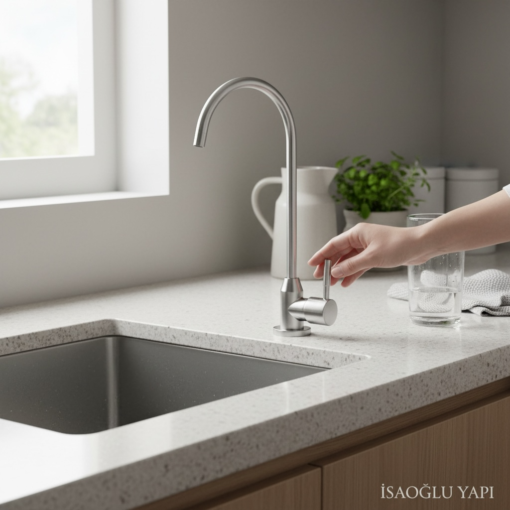 Arıtma Musluğu İnox Tekli Arıtıcı Batarya Mat Krom Leke Kireç Tutmaz Arıtma Armatürü