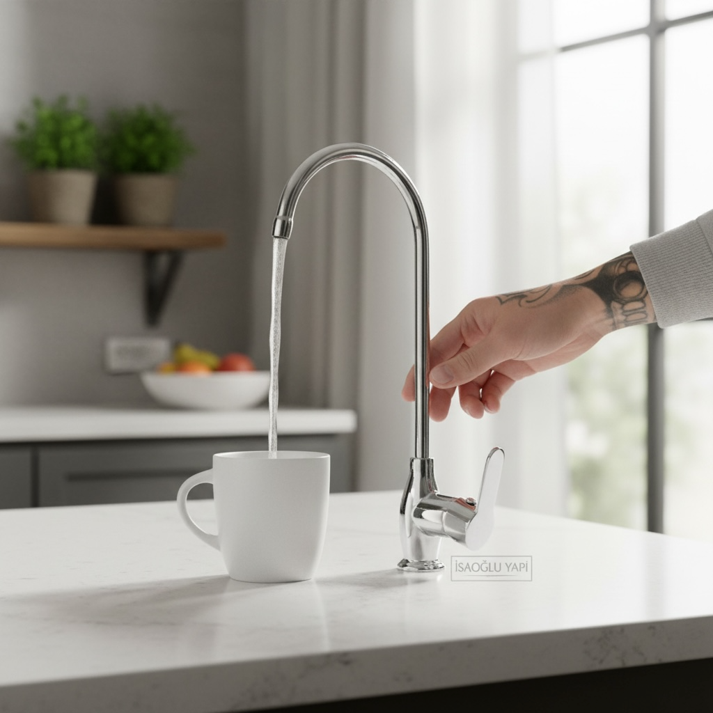 Arıtma Musluğu Krom Tekli Arıtıcı Musluk Pirinç Malzeme Krom Gümüş Renk Arıtma Armatür