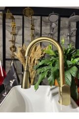 Antik Gold Vogue Design Spiralli Mutfak Bataryası Evye Bataryası