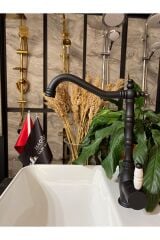 Mat Siyah Zen Design Rustik Mutfak Bataryası Rustik Evye Musluğu Siyah Mufak Bataryası