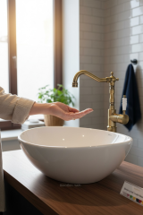 Eskitme Lavabo Bataryası Çanak Lavabo Uyumlu Yüksek Model Antik Eskitme Armatür Retro Tasarım