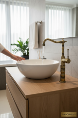 Eskitme Lavabo Bataryası Çanak Lavabo Uyumlu Yüksek Model Antik Eskitme Armatür Retro Tasarım