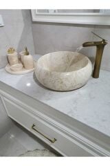 Antik Gold Ocean Şelale Çanak Lavabo Bataryası Mat Gold Çanak Lavabo Bataryası Altın Lavabo Musluğu