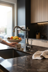 Füme Mutfak Bataryası Gold Füme Çift Renk Retro Mutfak Armatür Özel Tasarım Pirinç Malzeme