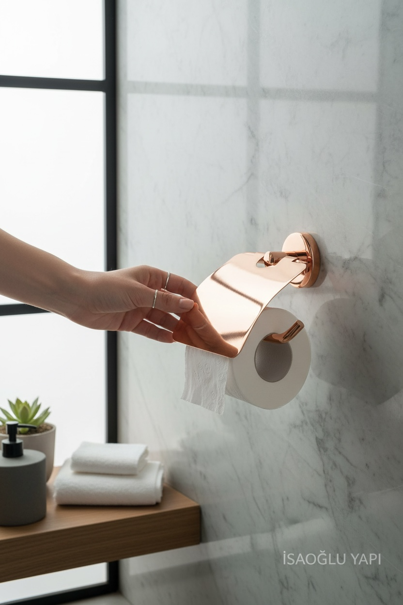 Bakır Tuvalet Kağıtlığı Bronz Kapaklı Premium Tuvalet Kağıtlığı Pirinç Malzeme