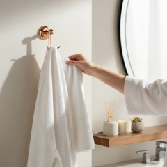 Bakır İkili Bornozluk Retro Tasarım Bronz İkili Askılık Pirinç Rose Bakır Renk