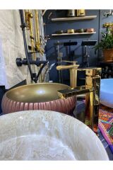 Parlak Gold Joy Design Çanak Lavabo Bataryası