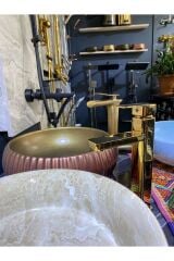 Parlak Gold Joy Design Çanak Lavabo Bataryası