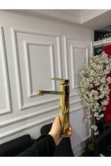 Parlak Gold Joy Design Çanak Lavabo Bataryası