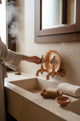 Bronz Kurna Muslukları Bakır Hamam Seti Tas Dahil Retro Özel Tasarım Kurna Seti