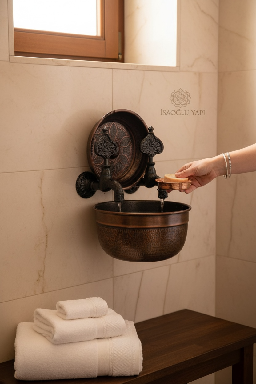 Eskitme Siyah Kurna Muslukları Retro Özel Tasarım Hamam Tası Dahil Kurna Seti Pirinç Malzeme