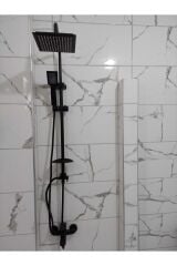 Piano Black Siyah Tepe Yağmurlama Duş Seti Ve Siyah Robot Duş Seti Siyah Duş