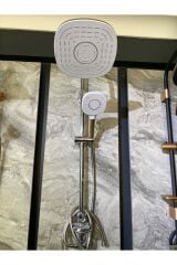 Gold Beyaz Çift Renk Tepe Yağmurlama Ve Banyo Bataryası Seti Beyaz Robot Duş Seti Beyaz Duş Başlığı