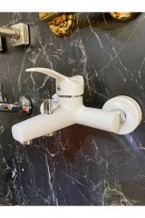 Gold Beyaz Çift Renk Tepe Yağmurlama Ve Banyo Bataryası Seti Beyaz Robot Duş Seti Beyaz Duş Başlığı
