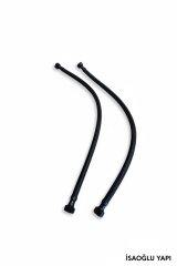 Siyah Klozet Hortumu 50 Cm Çelik Flex Taharet Muslukları Uyumlu 2 Adet