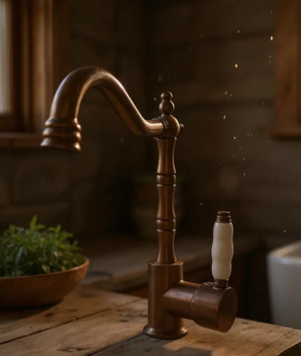Eskitme Bakır Zen Batarya Banyo ve Mutfak Uyumlu Rustik Eskitme Bronz
