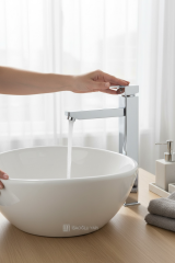 Çanak Lavabo Bataryası Paslanmaz Çelik Yüksek Model Çanak Uyumlu Krom Armatür